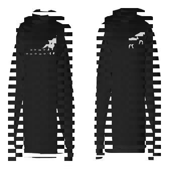 馬の線路、馬蹄、乗馬。 長袖Tシャツ - Kawaiitshirt