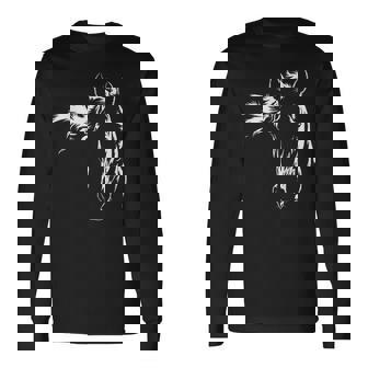 馬好きのためのエレガントな馬のシルエットのグラフィックアートデザイン。 長袖Tシャツ - Kawaiitshirt