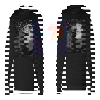 魅惑の赤い月 長袖Tシャツ - Kawaiitshirt