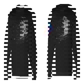 魔法の蝶 神秘的な蝶 銀河 星 長袖Tシャツ - Kawaiitshirt