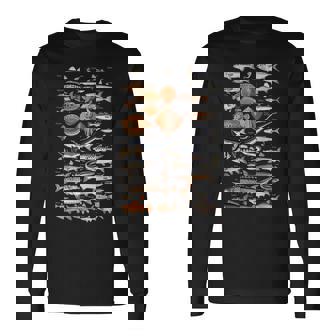 魚の概要と名前。 長袖Tシャツ - Kawaiitshirt