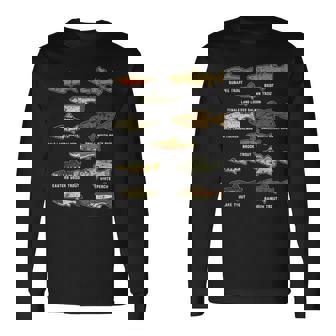魚の種のトラウトのサーモンのバス釣りの漁師のアングラーのギフト 長袖Tシャツ - Kawaiitshirt