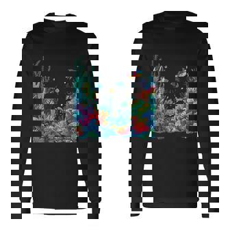 鮮やかなサンゴ礁海洋生物のシーン 長袖Tシャツ - Kawaiitshirt