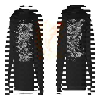 鯉 アジアン 鯉 錦鯉 魚 さくら 桜 季節 長袖Tシャツ - Kawaiitshirt