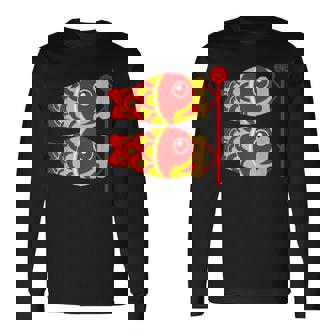 鯉 鯉 漢字 鯉のぼり 旗 長袖Tシャツ - Kawaiitshirt