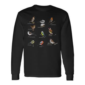 鳥モチーフガーデンバードバードソングバード おっぱい バンティングスズメ 長袖Tシャツ - Kawaiitshirt