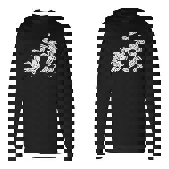 鳥獣戯画《蛙と兎・相撲》かえる うさぎ【日本・世界の名画】日本画 和柄 美術館アート 長袖Tシャツ - Kawaiitshirt