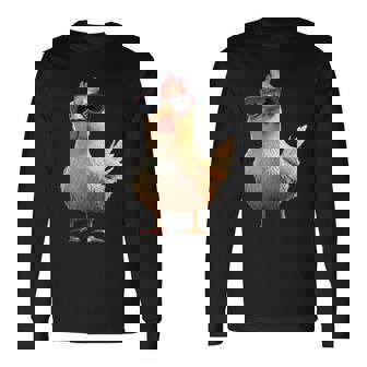 鶏 農家 農家 甘い 鶏 長袖Tシャツ - Kawaiitshirt