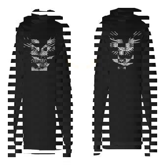 鷲と華やかな羽 長袖Tシャツ - Kawaiitshirt