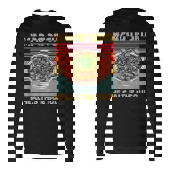 麻婆豆腐 魂を癒す 中華料理 ファン 面白い レトロ 長袖Tシャツ - Kawaiitshirt