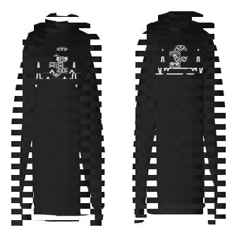 麻雀 牌 心電図 心拍 おもしろ グッズ 服 筆文字 面白いtシャツ 文字入り 面白い 文字 ネタ メンズ 長袖Tシャツ - Kawaiitshirt