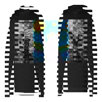 黒猫のヴィンテージアート 猫好き 猫飼い 猫 ネコ ねこくろねこ好き 面白い サプライズ ギフト にゃんこ 長袖Tシャツ - Kawaiitshirt