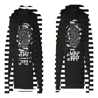 龍体文字 フトマニ図 神代文字 龍神様 縄文 ハニワ かっこいい 開運 言霊 お守り 長袖Tシャツ - Kawaiitshirt