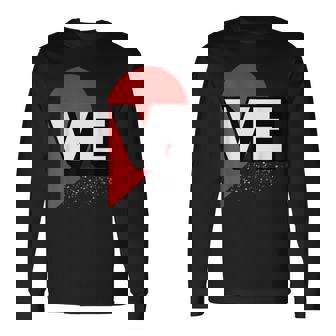 ２人で着るとハートが出来る Loveの文字になる 「Ve」カップル 恋人 長袖Tシャツ - Kawaiitshirt