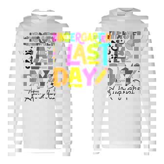 2025 Last Day Of School Autograph Kindergarten Graduation Long Sleeve T-Shirt - Thegiftio UK