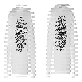 2トーン スカトランペット奏者 サムプリント 長袖Tシャツ - Kawaiitshirt