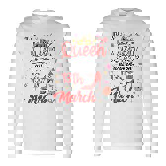 3月13日 誕生日 この女王は3月13日に生まれました 長袖Tシャツ - Kawaiitshirt
