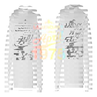 50Th Birthday 1975年4月生まれ 50歳 ヴィンテージ 長袖tシャツ 長袖Tシャツ - Kawaiitshirt