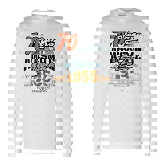 70歳の誕生日 ヴィンテージ 1955 70 Years Of Being Awesome レトロ 長袖Tシャツ - Kawaiitshirt