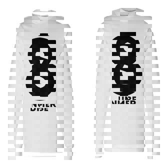 8 数字 長袖Tシャツ - Kawaiitshirt