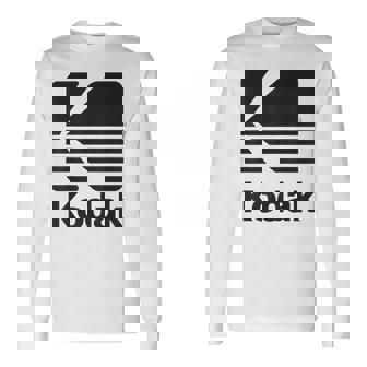 80年代ヴィンテージコダックロゴ ブラック 長袖Tシャツ - Kawaiitshirt