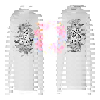 85年間愛されている 85歳の誕生日 花のリースと蝶 長袖Tシャツ - Kawaiitshirt