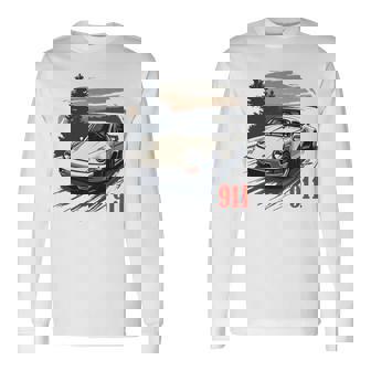 911 Turbo Retrointage 964 Coche Clásico Pista Automotriz Manga Larga Camiseta de manga larga - Regaloses