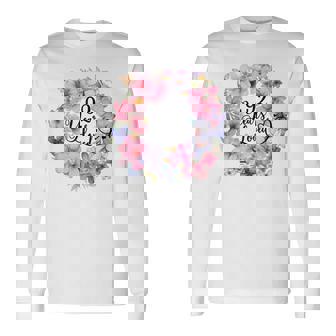 92年間愛された 92歳の誕生日フローラルリース 長袖tシャツ 長袖Tシャツ - Kawaiitshirt