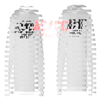 AcDcロックミュージックバンドpwrupフォトロゴ。 長袖Tシャツ - Kawaiitshirt