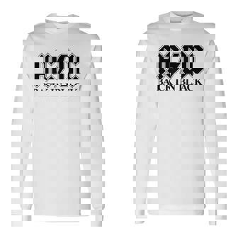 AcDcロックミュージックバンドバックブラックロゴ。 長袖Tシャツ - Kawaiitshirt