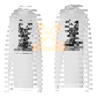 Affectionate Peek ジャーマンシェパードドッグ 長袖tシャツ 長袖Tシャツ - Kawaiitshirt