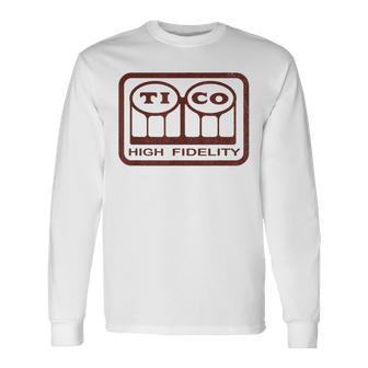 Alegre Tico Records サルサ ミュージックバンド レトロ ビニール ビンテージ 長袖Tシャツ - Kawaiitshirt