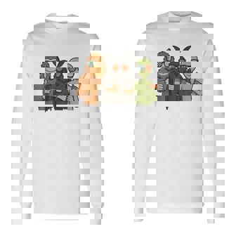 Alien And Bigfoot Mothman 4Th Of July American Flag Cryptid Long Sleeve T-Shirt - Thegiftio UK
