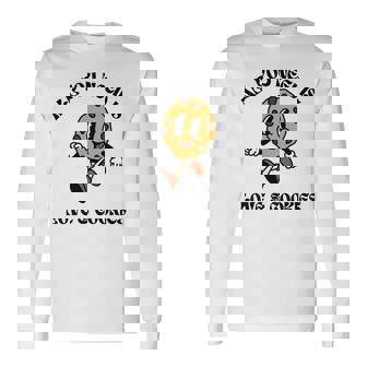 All You Need Is Love And Cookies レトロ 70年代 かわいい ハッピークッキー 長袖tシャツ 長袖Tシャツ - Kawaiitshirt