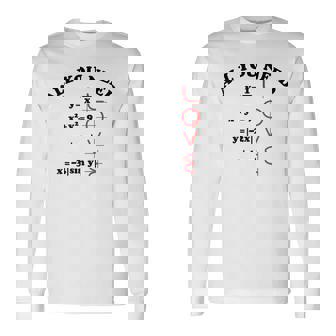 All You Need Is Love 数学グラフ方程式 黒文字 長袖Tシャツ - Kawaiitshirt