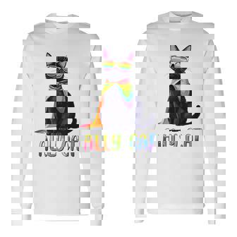 Ally Cat Lgbtゲイプライド月間2025レインボー平等権 長袖Tシャツ - Kawaiitshirt