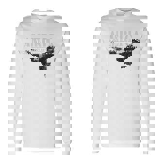 America Golden Age Patriotic Bald Eagle Long Sleeve T-Shirt | Mazezy