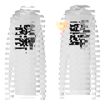 Angry Bad Boystyle、クールなテディベア、バッドボーイグラフィックデザイン。 長袖Tシャツ - Kawaiitshirt