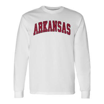 Arkansas Ar Vintage Athletic Sports Style 80S 90S Long Sleeve T-Shirt - Thegiftio UK