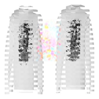 Astronaute Entouré De Fleurs Colorées T-shirt à manches longues - Cadeauxyz