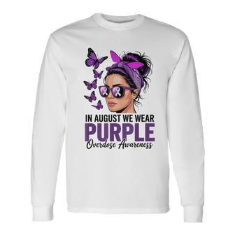 In August We Wear Purple International Overdose Awareness Long Sleeve T-Shirt - Thegiftio