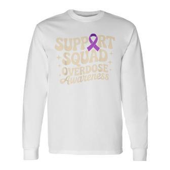 In August We Wear Purple Overdose Awareness Purple Ribbon Long Sleeve T-Shirt - Thegiftio