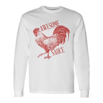 Awesome Sauce With Picture Of Rooster Long Sleeve T-Shirt - Thegiftio UK