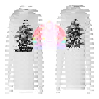 Bassquatch 音楽愛好家のためのサスカッチdjデザイン 長袖tシャツ 長袖Tシャツ - Kawaiitshirt