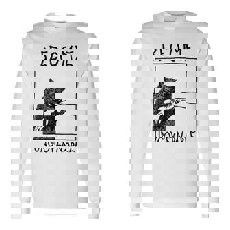 Become Ungovernable Black Cat Biting Hand Meme Long Sleeve T-Shirt | Mazezy