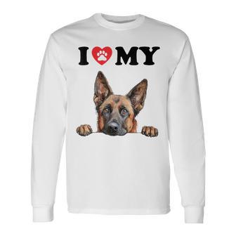 Belga Malinois I Heart My Dog Dog Lover Camiseta de manga larga - Regaloses