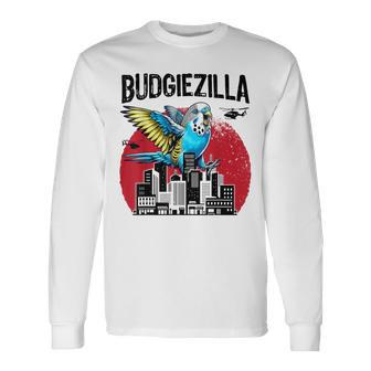 Budgiezilla 面白いインコ セキセイインコ セキセイインコ セキセイインコ 鳥好き 長袖Tシャツ - Kawaiitshirt