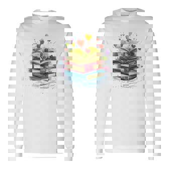 Bunte Bücher Damen Liebe Bücher Aquarell Booklover Langarmshirts - Geschenkecke