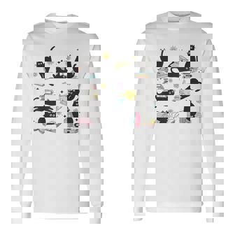 Cats Reading Books Cat Lover Kitten Reading Book Lover Long Sleeve T-Shirt - Thegiftio UK