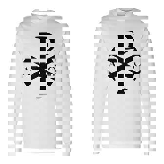 Chi Rho クリスチャン ゴッド アルファ オメガ イエスキリスト キリスト教 長袖Tシャツ - Kawaiitshirt